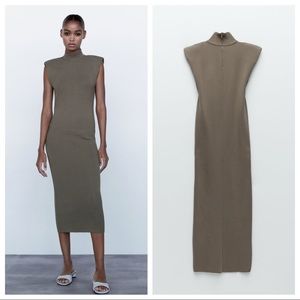 Zara padded shoulder dress